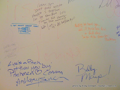 Billy Mays' signature on Conan's wall