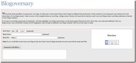 Blogoversary Site