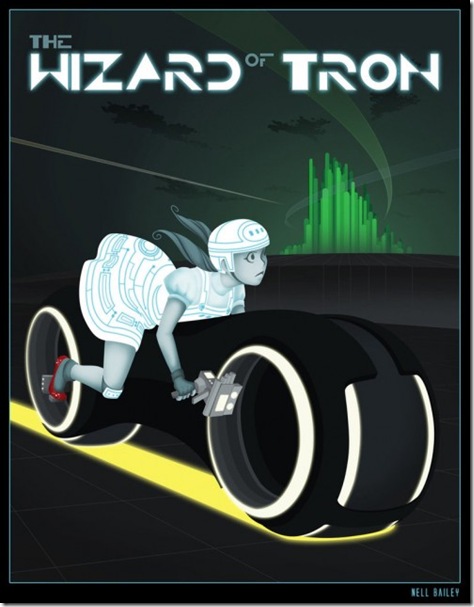 the wizard of tron poster mashup