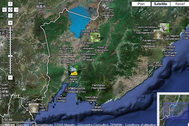 Localisation des photos en Oussouri