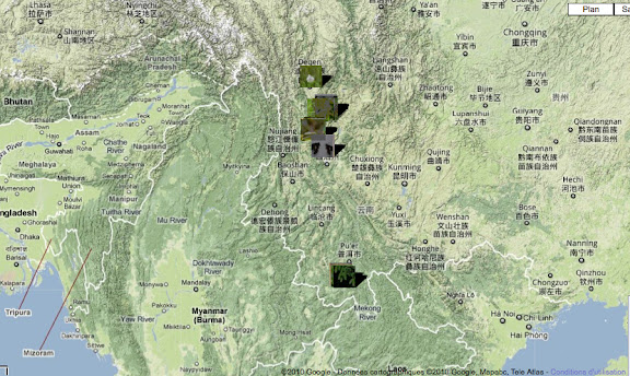 Localisation des photos au Yunnan