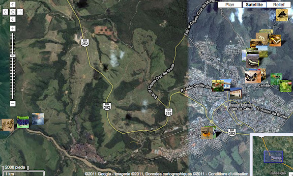 Lépidoptères de Pitangui au Minas Gerais - Emplacement de quelques photos dans et autour de Pitangui