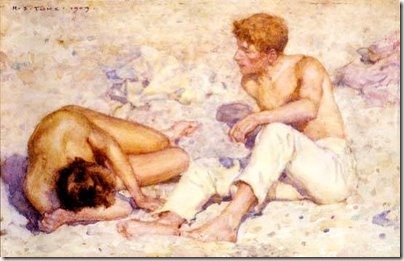 28 - Two boys on a beach (A study in bright sunlight) - 1909 Ashmolean museum, Oxford