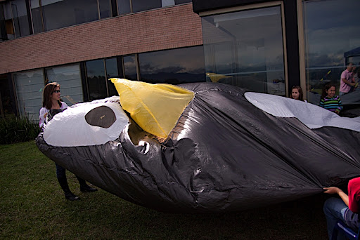 Setting up our own solar balloon.