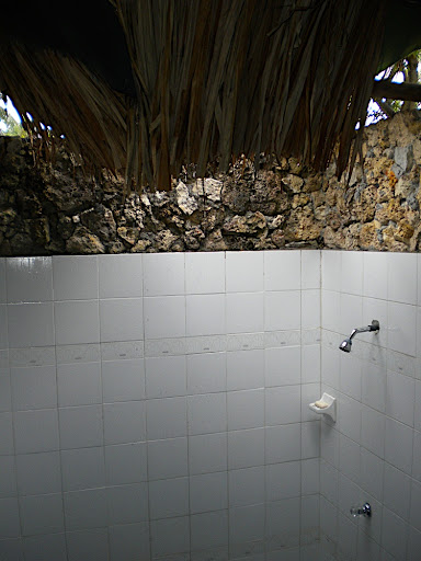 When it rained, the rain water drained into the shower.