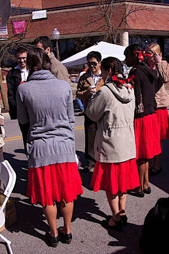 Beautiful girls, beautiful dresses on a beautiful day.