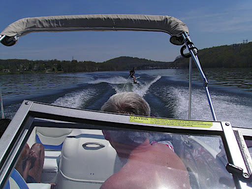 Gabor up on the wake board