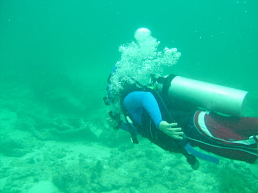 Juanca's first dive as a certified scuba diver