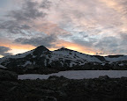 Sunset behind a mountain after a long reration day.