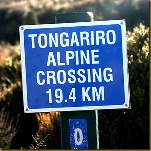 Sign at start of Tongariro Alpine Crossing