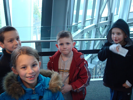 waiting for the Space Needle elevator