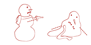 Snowmen in Redwork