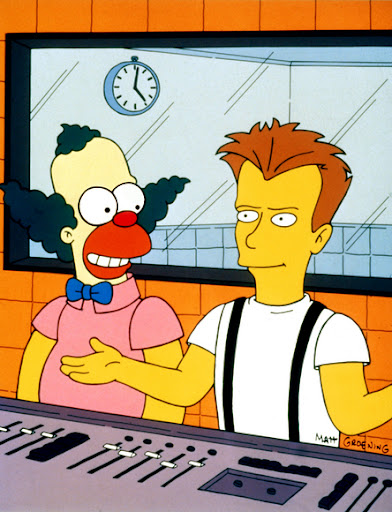 Sting en 1992 en la \"Radio de Bart\" junto con Krusty