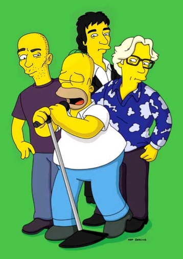 Homero junto a REM en el capitulo del 18 de noviembre del 2001