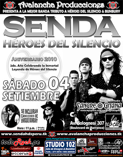 Tributo a "Héroes del Silencio" en Lima este 4 de septiembre Tributo a Heroes del Silencio - Senda Perú