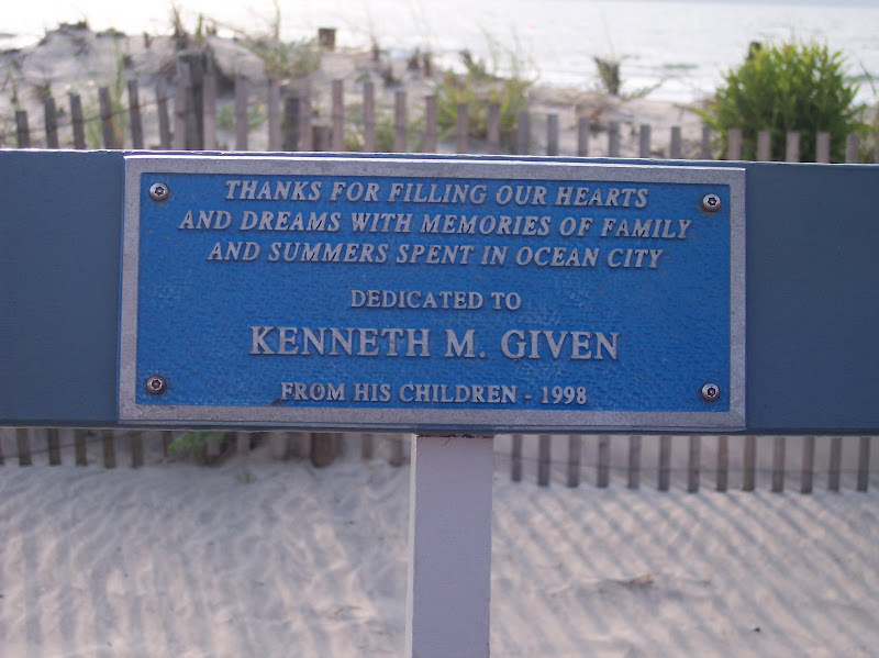 Thanks for filling our hearts and dreams with
memories of family and summers spent in Ocean CityDedicated toKenneth M. GivenFrom his children -1996