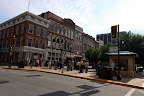 Gathering of tourists in front of the Lincoln-Herndon Law Offices