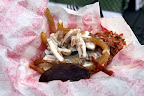 Cornbread, BBQ pulled pork, pepperjack sauce and tri-colored fries horseshoe from Caitie Girl's. This was my favorite of them all!