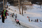 Sledding is fun, but the long walk back up the hill isn't.