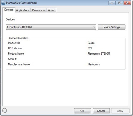 plantronics - Device Tab