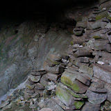 In Sagada coffins were often 
stored in caves. Here they 
are about 200 years old and 
piled high at the cave entrance.
