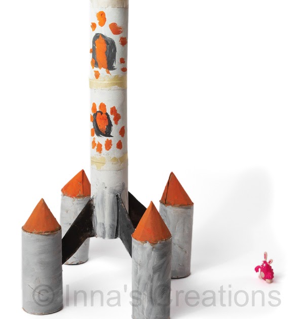Inna's Creations Make a space rocket toy from toilet paper rolls