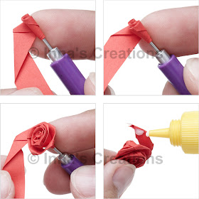 Folded rose, steps 5-8