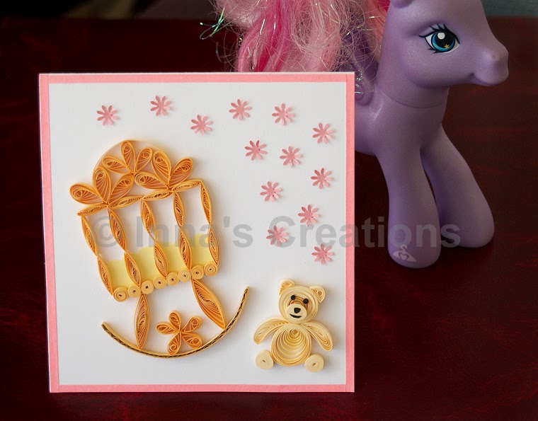 Inna's Creations Baby girl simple quilled card