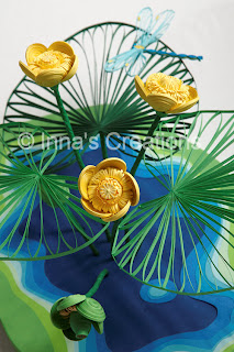 Quilled water lily flowers