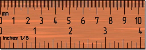 4 inches ruler