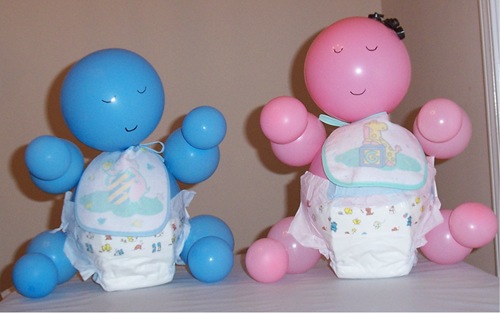 Girl and Boy Baby Centerpieces