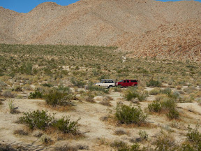 Our vehicles in Indian Valley - Anza Borrego Desert