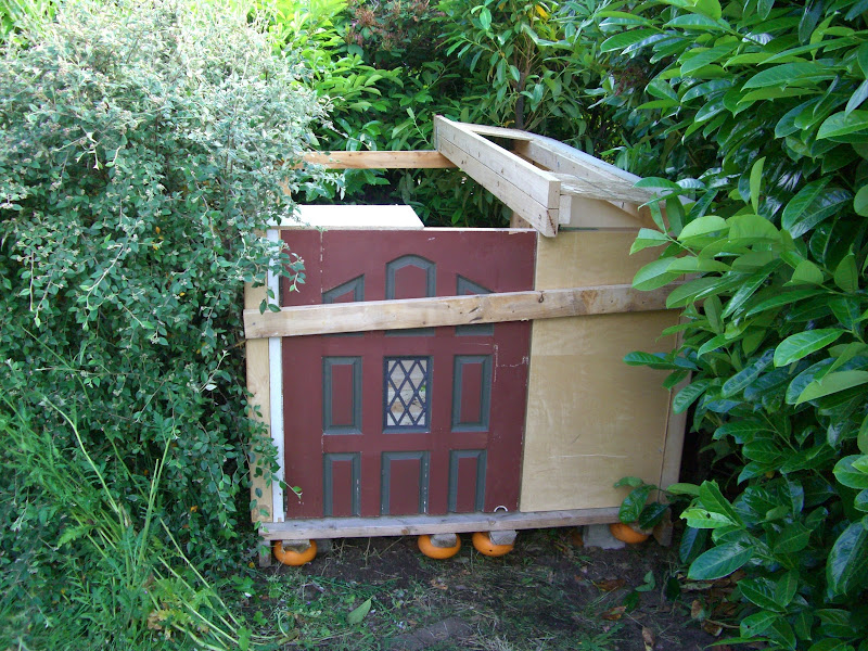 Four of us moved the coop to the foundation even though it's light enough for two