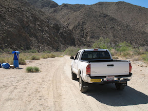 Water catchment down Carrizo Gorge. These are put out for the Mexican aliens who choose the Anza Borrego desert as their route to the U.S.