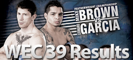 WEC чемпион в полулегком весе Майк Браун (Mike Brown) vs Леонард Гарсия (Leonard Garcia) WEC чемпион в полулегком весе Майк Браун (Mike Brown) vs Леонард Гарсия (Leonard Garcia)