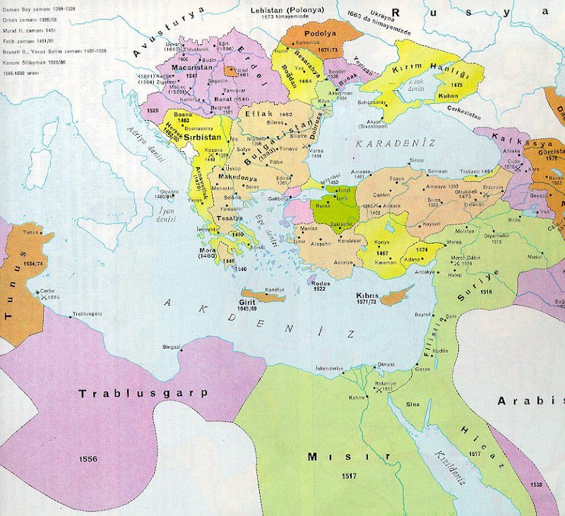 büyük osmanlı devleti haritası