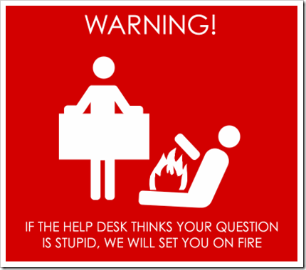 Help Desk Warning