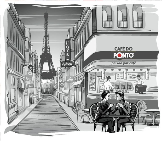 Illustration of Café in Paris