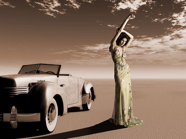 Fashion-photography on Beautiful Landscape Fashion-photography on Beautiful Landscape