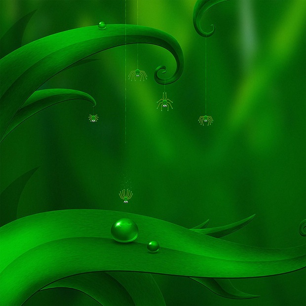 Green and 3d  Digital art wallpaper for ipad