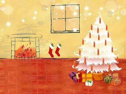Illustrated Christmas Wallpaper Illustrated Christmas Wallpaper