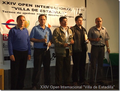 Podio del XXIV Open Internacional de Ajedrez "Villa de Estadilla".
