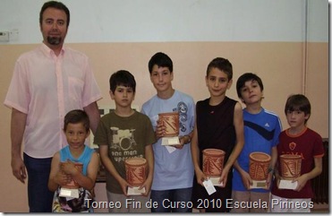 Premiados del Torneo Fin de Curso 2010 Escuela Pirineos.