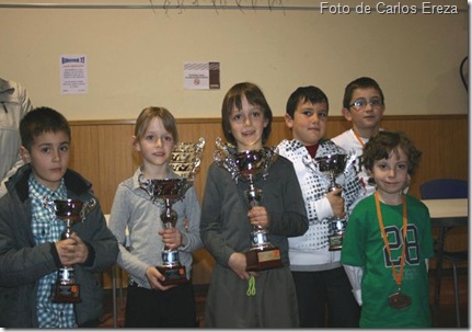 Foto del podio de la categoría pre-benjamín.