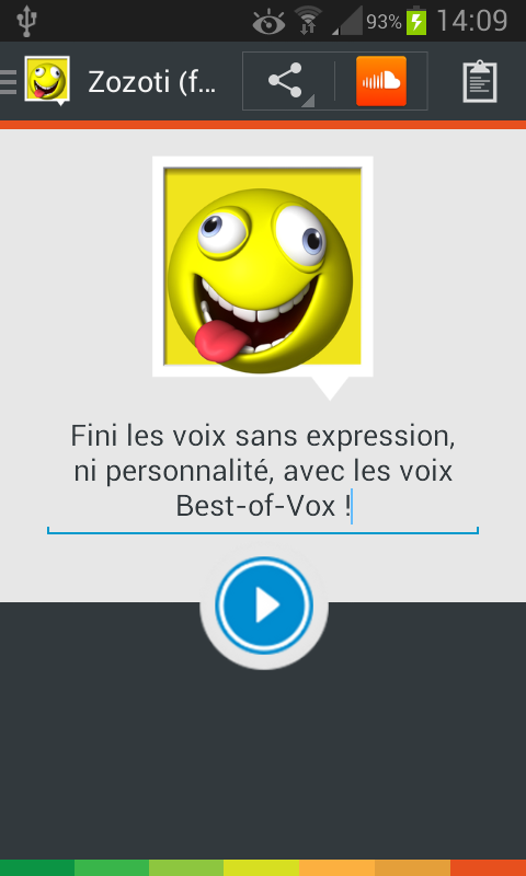 Android application Zozoti voice (French) screenshort