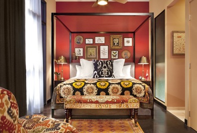 redbury LA Hollywood hotel interior design decor red