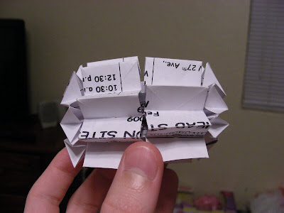 Deep origami accordion curled