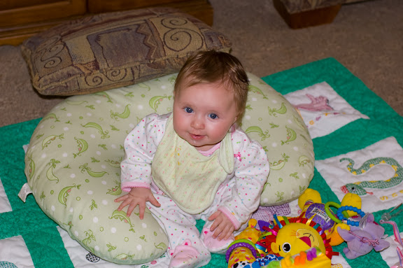 She's almost got the hang of sitting up now.
