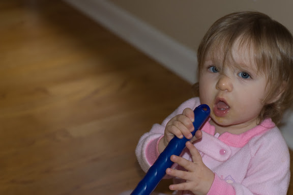 Playing a 'microphone'.