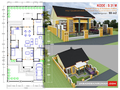 Desain Minimalis on Rumah Kuning Di Kotabaru Kaltim   Jasa Desain Rumah